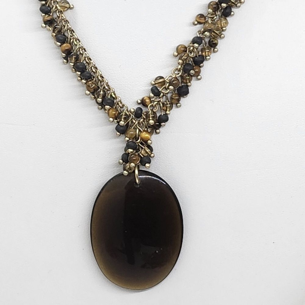 Nwt Ann Taylor Semi precious Stone Necklace Tigers Eye‎
